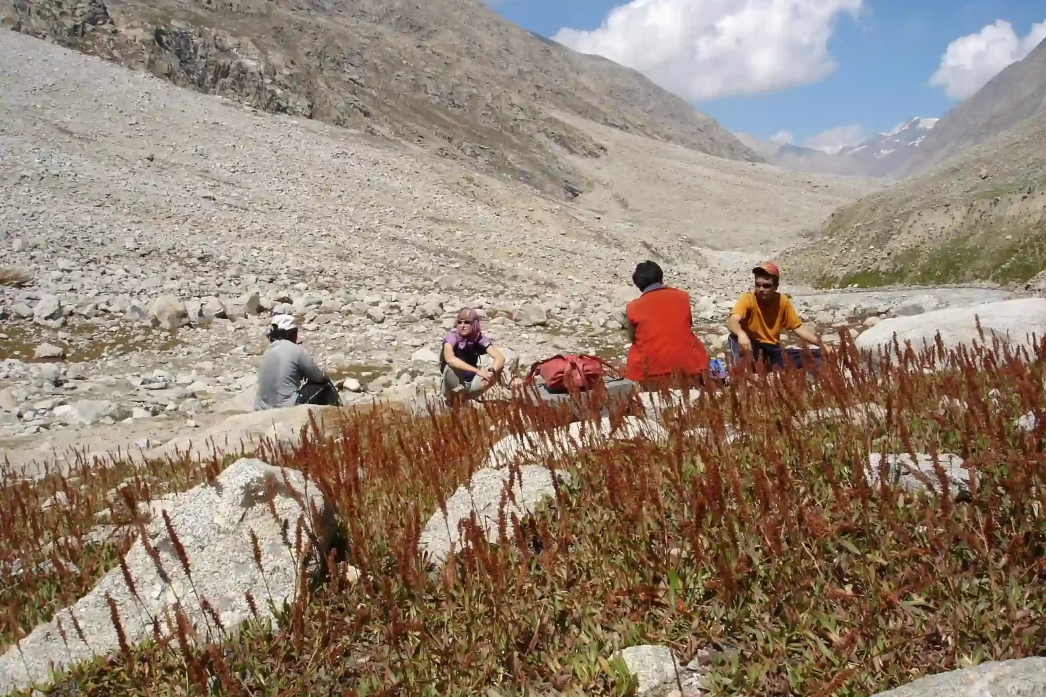 Trekkers chilling on Darcha Padum Trek